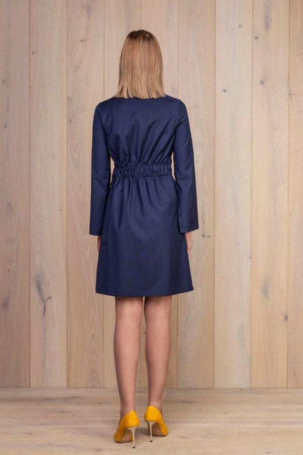 Mėlyna vilnonė suknelė - Tauri Look rudens žiemos kolekcija