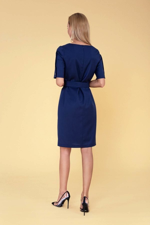 Tamsiai mėlyna Dalykinė suknelė vasarai „My own dress 32” - stulbinamas subtilumas
