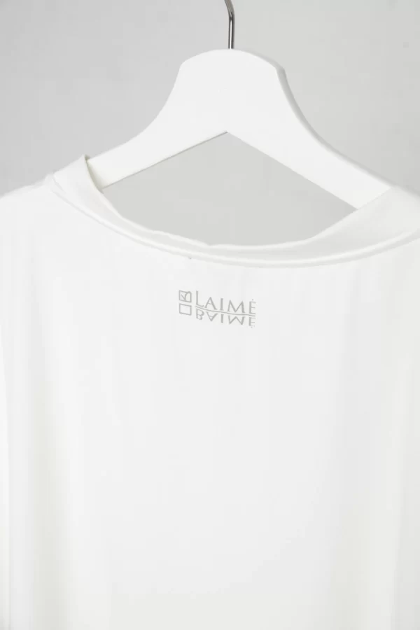 Balti marškinėliai su užrašu Laimė - Tauri Look